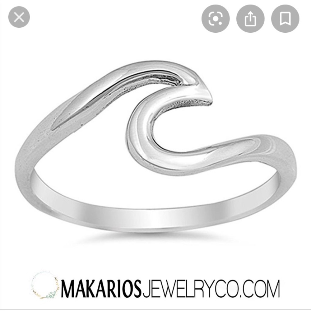 Silver wave ring